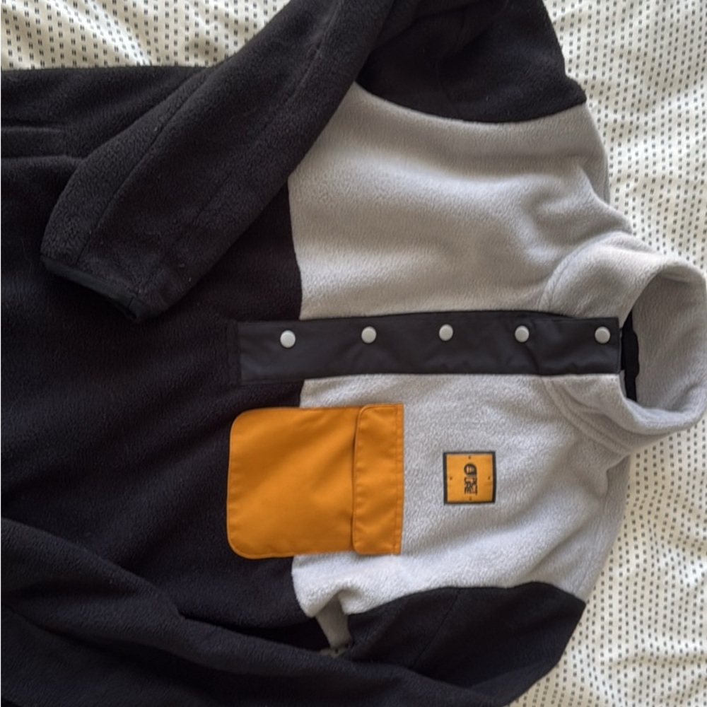Black and Gray Sweatshirt with Orange Pocket